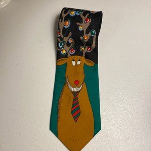 Hallmark Yule Tie Greetings Reindeer Neck Tie